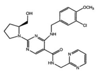 Illustration de formule structurelle de STENDRAÂ® (avanafil)